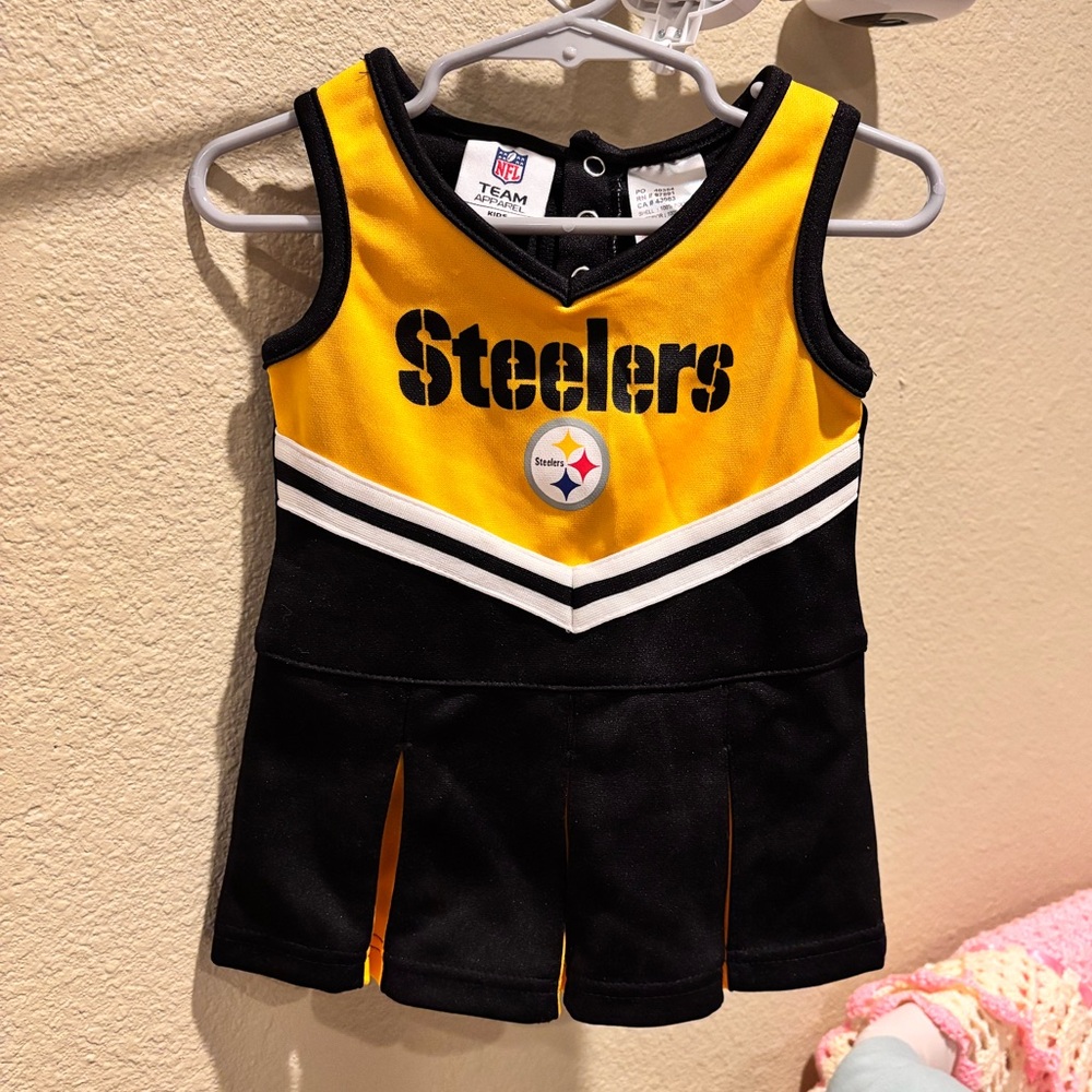 Steelers cheer dress for baby girl